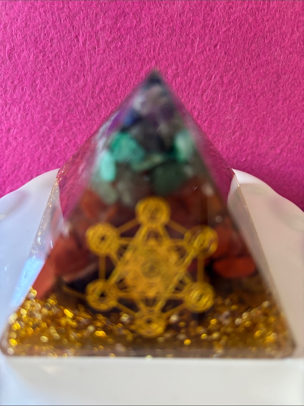 Chakra Orgone Pyramid Energy Decor